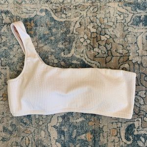 NWT J Crew Textured One-Shoulder Bikini Top White